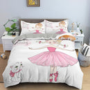 Dancing Girl Duvet Cover Ballet Girls Bedding Set Bed Linen Home Textile Bedclothes Soft Bed Set Queen/King Size for Kids