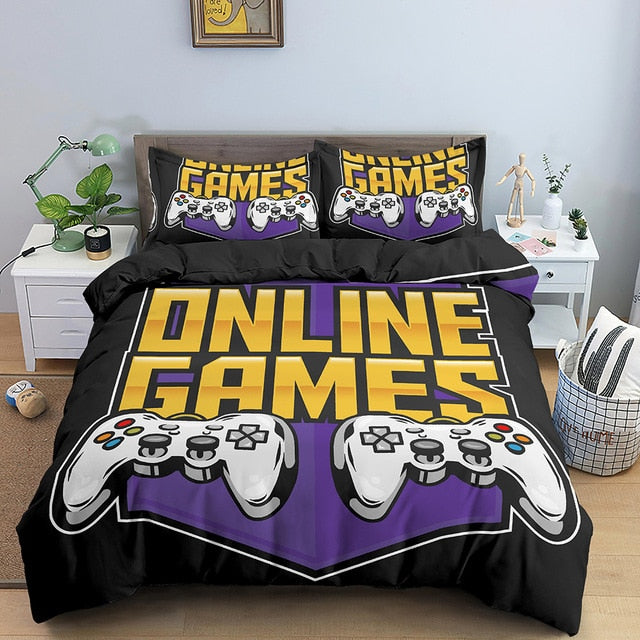 Game Handle Bedding Set Luxury Duvet Cover With Pillowcase Quilt Cover Queen King Bed Linens Cartoons Kids Boys Bed Cover Set