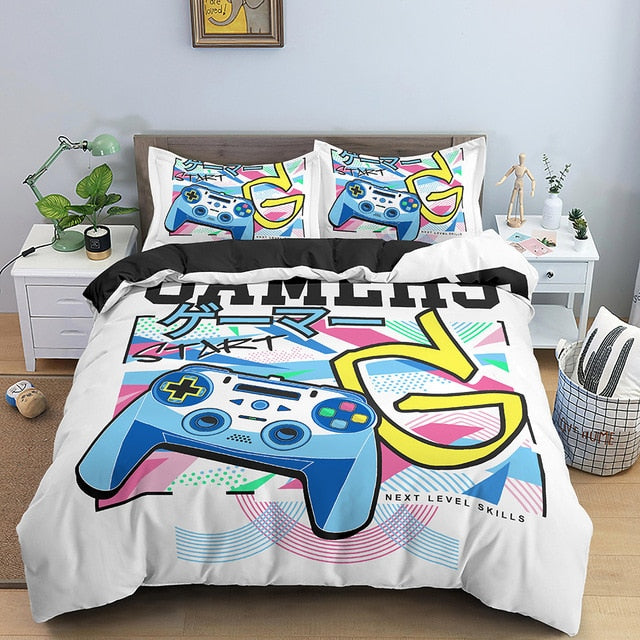 Game Handle Bedding Set Luxury Duvet Cover With Pillowcase Quilt Cover Queen King Bed Linens Cartoons Kids Boys Bed Cover Set