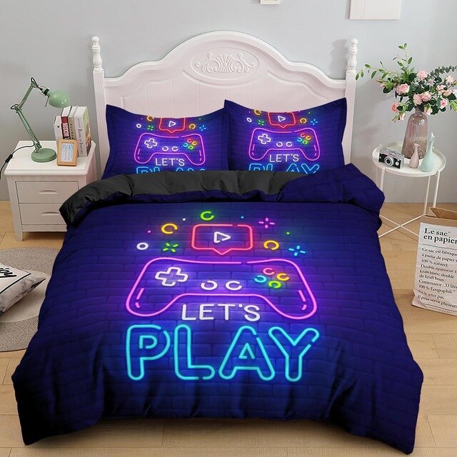 Gamepad Games Comforter Cover Gamepad Bedding Set for Boys Kids Video Modern Gamer Console Quilt 2 Or 3 Pcs cover bed
